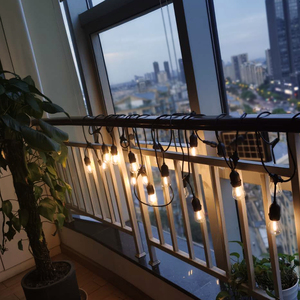 Nhà máy cung cấp S14 <span class=keywords><strong>LED</strong></span> Edison bóng đèn 1 Wát E26 120V rõ ràng nhựa ấm trắng cổ điển <span class=keywords><strong>Filament</strong></span> ánh sáng cho chuỗi đèn trang trí - Product Image 5