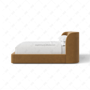 Sageliving Meubles de chambre à coucher en bois massif Lit plate-forme King Size avec table de chevet pour la décoration de la chambre principale de la maison moderne - Product Image 3
