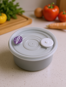 Lonchera de plástico redonda de una sola capa, hermética, libre de BPA, con tapa para almacenamiento de alimentos. - Product Image 2