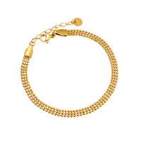 Nouveau Bracelet en Zircon incrusté de chaîne de Tennis multicouche à la mode Bracelet en Zircon en perles en couches faites à la main en acier inoxydable plaqué or 18 carats