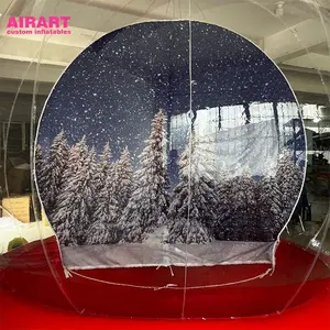 Fondo personalizado, globo inflable gigante de nieve, fotomatón para decoración de utilería de Navidad