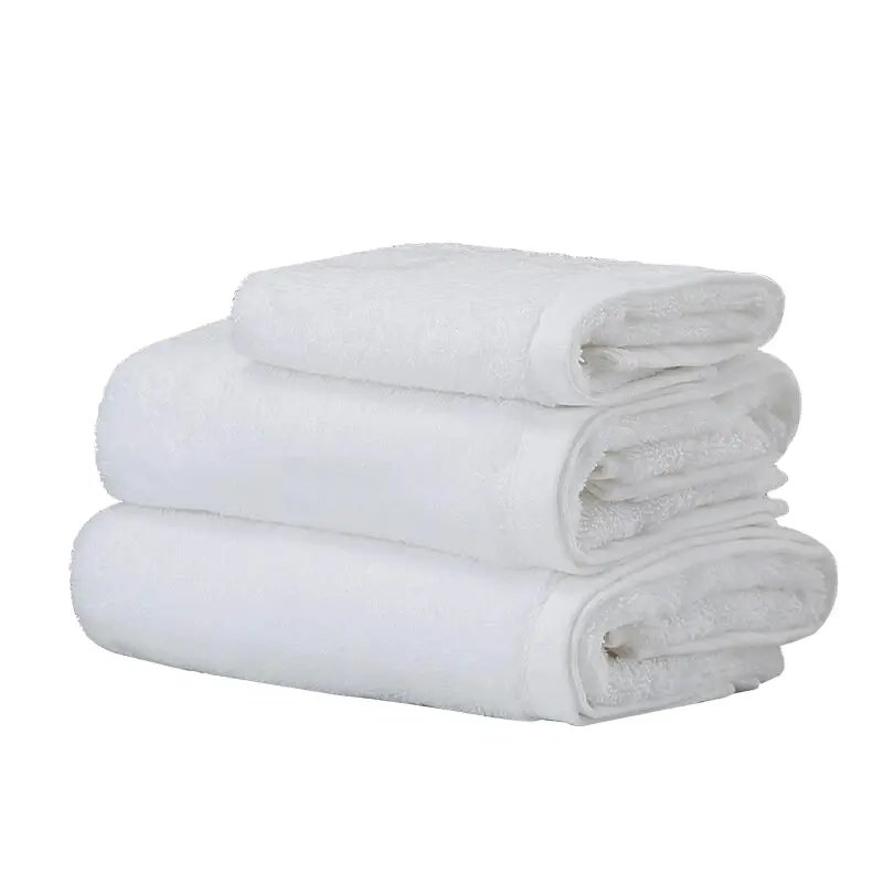 Five star hotel level embroidered white high-quality towels and bath towels, wholesale of bathroom ultra-fine fiber towels