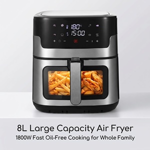 Friteuse électrique numérique <span class=keywords><strong>de</strong></span> style moderne <span class=keywords><strong>de</strong></span> 1800W 8L faisant frire les aliments sans <span class=keywords><strong>huile</strong></span> avec boîtier en acier inoxydable - Product Image 2