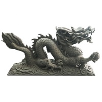 Vente chaude Chine Super Mini Sculpture de dragon chinois antique en pierre naturelle en marbre, statue de sculpture en pierre, longueur 47 cm