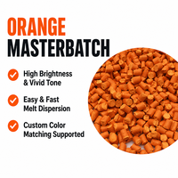 Masterbatch Orange en Stock pour Moulage par Injection Polyvalent, Films Soufflés en Plastique PP PE, Plaques ABS PET Haute Concentration, Facile à Utiliser