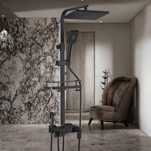 Stainless Steel Single Handle Square Rain Showerhead Constant Temperature Digital Display Modern Design for Hotel Use A1 Contemp - Product Image 1