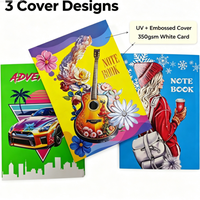 Carnet à couverture en papier imprimée personnalisée OEM, conception de couverture sur mesure, reliure cousue, pages intérieures lignées pour étudiants et usage de bureau