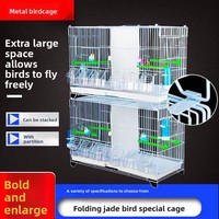 Nouveau modèle de cage à oiseaux en fer avec cloisons pour oiseaux ornementaux, anti-éclaboussures, multicouches, quatre coupelles, cage d'élevage