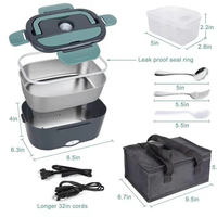 Elektrisch Beheizbare Isolierte Große Edelstahl-Lunchbox Tragbar für Zuhause und Auto