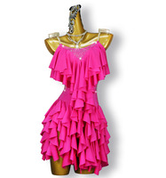 Nouvelle robe de danse latine Ecoparty Costume de compétition Vêtements sexy pour femmes Jupe courte de bal de grande taille pour filles Tenue de soirée en ligne