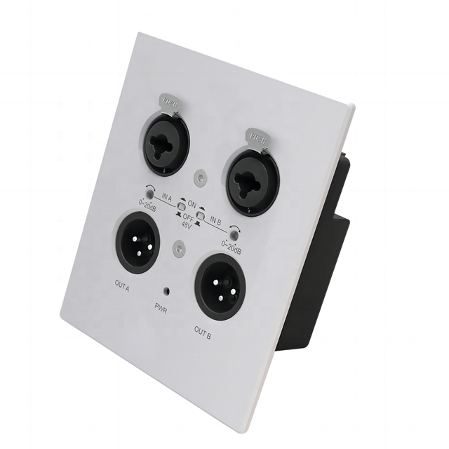Dante PoE Power Gain Adjustment XLR Interface Recording Hidden Optical Audio Converter 2 Input/Output 20Hz-20kHz Outdoor Sound