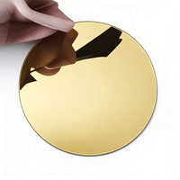 Plaque miroir acrylique dorée haute définition, panneau miroir en plastique PS PMMA hautement réfléchissant pour découpe laser, taille personnalisée
