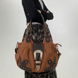 Bolsos de Hombro Vintage de Gran Capacidad para Mujer, Bolso Tote con Cierre de Cremallera, Material de PVC Impermeable, Bolso de Mano Diario - Product Image 1