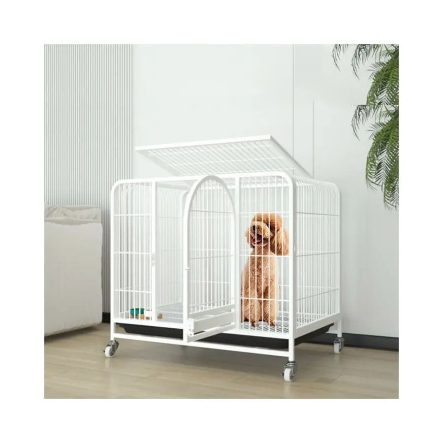 Grand chenil pliable en métal de cage de chien XXL en métal pliable de tube carré, cages à chien empilables