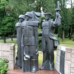 Statues de héros de la Seconde Guerre mondiale grandeur nature pour jardin, cimetière, monument commémoratif, statue de guerrier <span class=keywords><strong>soviétique</strong></span> en bronze, sculpture - Product Image 1