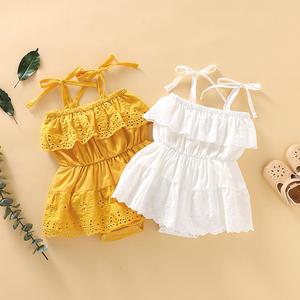 En gros Barboteuse en dentelle pour bébé, Combinaison, Tenues à bretelles pour nouveau-né, Combinaison de soleil - Product Image 1