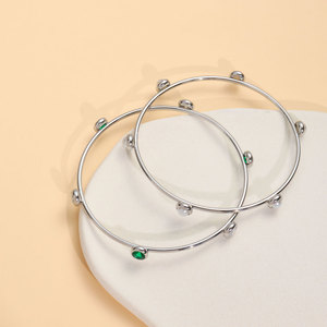 Brazalete Elegante de Acero Inoxidable para Mujer con Circonitas, Joyería de Alta Gama, Hecho en China, Guatemala - Product Image 2