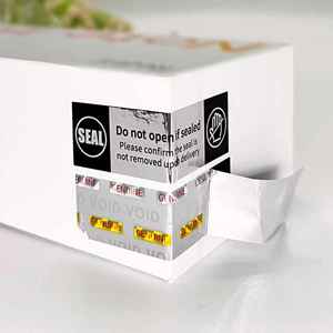 NEW <b>Silver</b> Dual Color Residue VOID OPEN Label Tamper Label Sticker Secure VOID Label for Paper Cardboard Security Sealing - Product Image 1