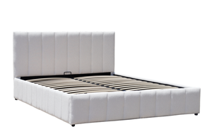Lit rembourré de haute qualité de style européen, double, king size, queen size, avec rangement, ottoman, meubles de maison, cadre de lit - Product Image 2