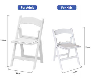 كراسي أطفال قابلة للطي متينة للاستخدام الخارجي، كراسي بلاستيكية محمولة بيضاء للحدائق والحفلات والمطاعم والمنتزهات - Product Image 6