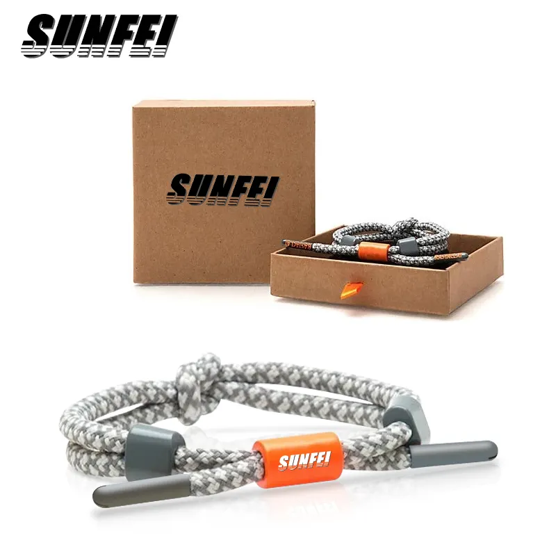 Different style outdoor sport nylon hand rope cool charm wristband braided shoelace rope bracelet for boy