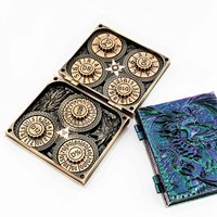 Dés à rouler créatifs en métal, motif dragon, style carte de crédit pliable, lot de 10, accessoire de jeu EDC