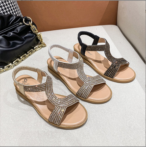 Nuovi Sandali Estivi con <span class=keywords><strong>Zeppa</strong></span> Spessa e Strass, Scarpe da Spiaggia Casual Boho Leggere per Signore A-1 - Product Image 4