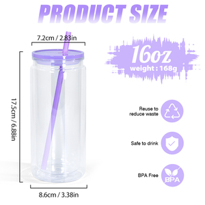 Cup Snow Globe Tumbler DIY Jar Clear <strong>Double</strong> <strong>Wall</strong> Plastic 20oz Mugs PS American Style Business Gifts Individually White <strong>Box</strong> - Product Image 3