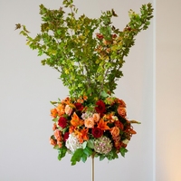 Décor floral artificiel doré pour centres de table de mariage d'automne, fleurs de fond pour banquets d'automne et décoration de table de mariage