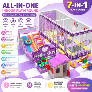 <b>Indoor</b> Playground Soft Play with <b>Slide</b> Trampoline Area for Kids Active Play Center - Product Image 1