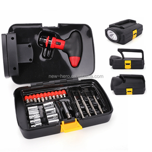 Quà Tặng Khuyến Mãi 25 Mảnh Làm Việc Ánh Sáng Khẩn Cấp Dụng Cụ Tay Nhỏ Gọn Hộp Công Cụ Hộ Gia Đình Bánh Tuốc Nơ Vít Bit Ổ Cắm Công Cụ Kit Set - Product Image 2