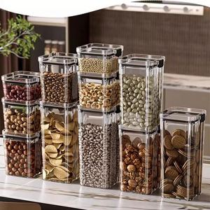 Food Grade Transparent Plastic sealed <b>Jar</b> Kitchen Storage Container for Grains Dried Snacks Tea Leaves - Product Image 1