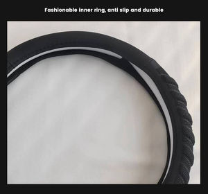 Housse de <span class=keywords><strong>volant</strong></span> de <span class=keywords><strong>voiture</strong></span> universelle en cuir de 38 cm, antidérapante, confortable, accessoire intérieur pour toutes les voitures - Product Image 6