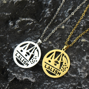 Yezidi <span class=keywords><strong>Lalish</strong></span> Pendentif Colliers En Acier Inoxydable Or/Argent Couleur Hommes Femmes Le Plus Saint Temple des Yézidis Bijoux Cadeau - Product Image 2