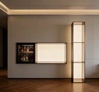 Paravent en métal de style nordique avec éclairage LED, armoire à vin personnalisée, séparateur de pièce, panneaux en verre trempé pour salon