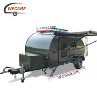 Wecare Mini Caravane Expédition Goutte d'Eau Solaire Légère Étanche pour Camping en Plein Air, Remorque Récréative VR