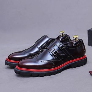 Chaussures Derby décontractées pour hommes en cuir véritable, style rétro américain, rehaussées, pour l'extérieur, style Guochao, à bout pointu, antidérapantes - Product Image 1