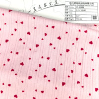 Tissu en maille côtelée imprimé en forme de cœur, 96,5 % polyester, 3,5 % élasthanne, 320 GSM, pour vêtements, fournisseur chinois