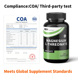 Cápsulas de L-Treonato de Magnesio OEM, Marca Privada, Listas para FBA, Suministro a Granel Estable, Prueba COA para Vendedores de Plataformas de Comercio Electrónico - Product Image 3