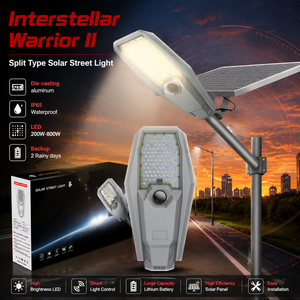Lampadaire Solaire MJ <span class=keywords><strong>Interstellar</strong></span> Warrior LED 200W 300W 400W 600W 800W 6500K avec Détecteur de Mouvement pour Routes Industrielles - Product Image 1