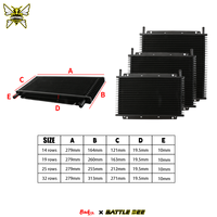 BATTLEBEE Nouveau kit de radiateur à plaques empilées automatique universel à 25 rangées, refroidisseur d'huile de transmission, alliage d'aluminium noir, systèmes de refroidissement