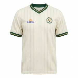 Camiseta de Pickleball Vintage al por Mayor, Personalizada por Sublimación, Color Crema Verde Bosque, Estilo Club Campestre, Equipación Profesional para Equipos - Product Image 2