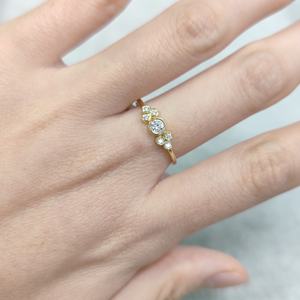 Anillo <span class=keywords><strong>de</strong></span> racimo <span class=keywords><strong>de</strong></span> 7 piedras permanentes, oro sólido, <span class=keywords><strong>14</strong></span> quilates, ajuste <span class=keywords><strong>de</strong></span> bisel, <span class=keywords><strong>Diamante</strong></span> cultivado en laboratorio, anillo <span class=keywords><strong>de</strong></span> bodas <span class=keywords><strong>de</strong></span> burbujas <span class=keywords><strong>de</strong></span> ensueño - Product Image 4