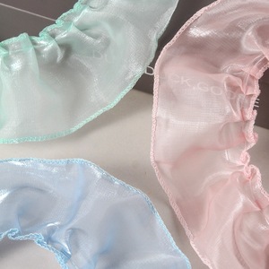 Sangle en satin nacré multicolore de 5.5cm Ruban en mousseline de soie à ourlet cannelé froissé nacré - Product Image 2