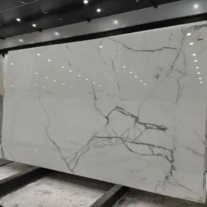 热销2021 Calaeatta白色天然设计石材Calacatta瓷砖80x80地板大理石