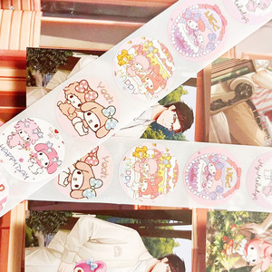 500 Pegatinas Redondas de Dibujos Animados de Doble Cara, Adhesivas, Etiquetas para Juguetes Infantiles, Decoración para Diarios, Rollo - Product Image 3