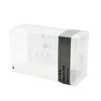 Boîte d'emballage cosmétique rectangulaire pliable personnalisée en PET/PVC, imprimée et recyclée, présentoir en plastique transparent avec cintre pour fard à joues