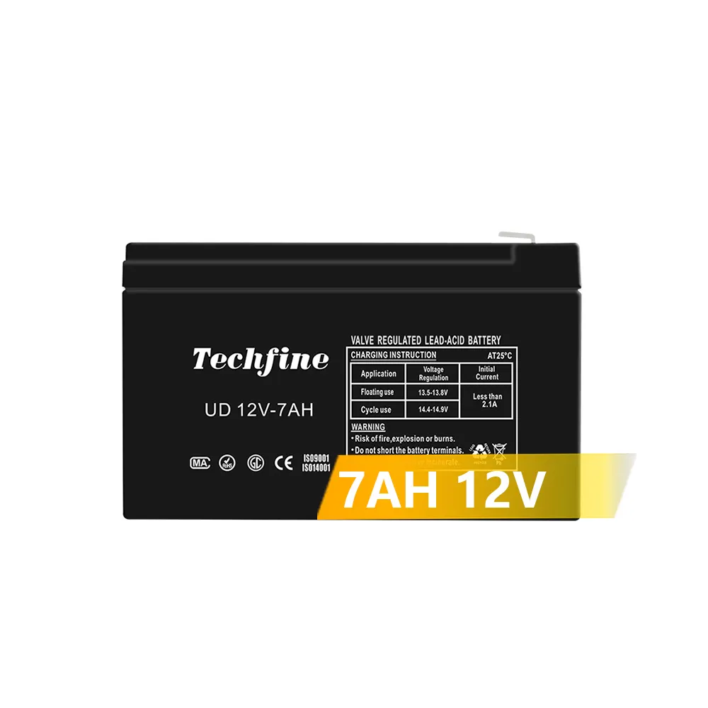 Techfine אמין טוב קטן 12v מוסדר עופרת חומצת סוללה 12v 8ah אטום עופרת חומצת סוללה