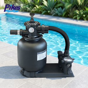 PIKES Pompe de filtration de <span class=keywords><strong>piscine</strong></span> portable avec <span class=keywords><strong>filtre</strong></span> à <span class=keywords><strong>sable</strong></span>, résistante aux UV, en plastique, système de filtration à 6 voies - Product Image 1