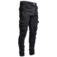 Pantalons décontractés pour hommes Vêtements de grande taille usés Jeans cargo micro-élastiques serrés coupe slim pour hommes